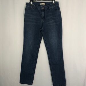 J Jill Denim Tried & True Fit Slim Leg Five Pocket Dark Washed Blue Size 8